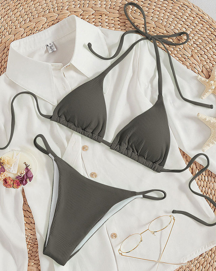 Dame triangel-bikini med justerbare stropper og elastisk stof Stilla