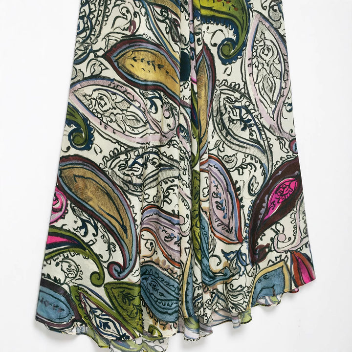 Femme Halter-Neck-Maxikjole med Paisley-tryk Stilla