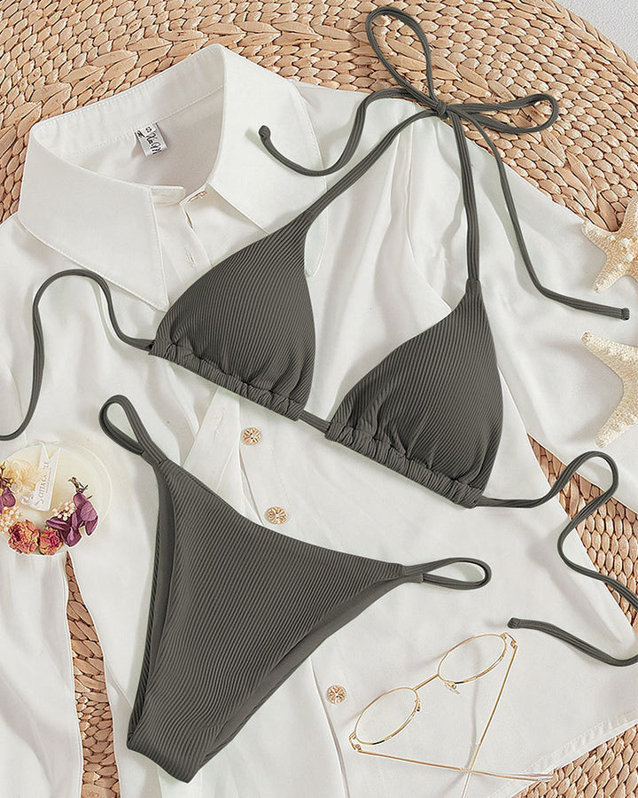 Dame Triangel-Bikini med fine ruffle-detaljer Skovae