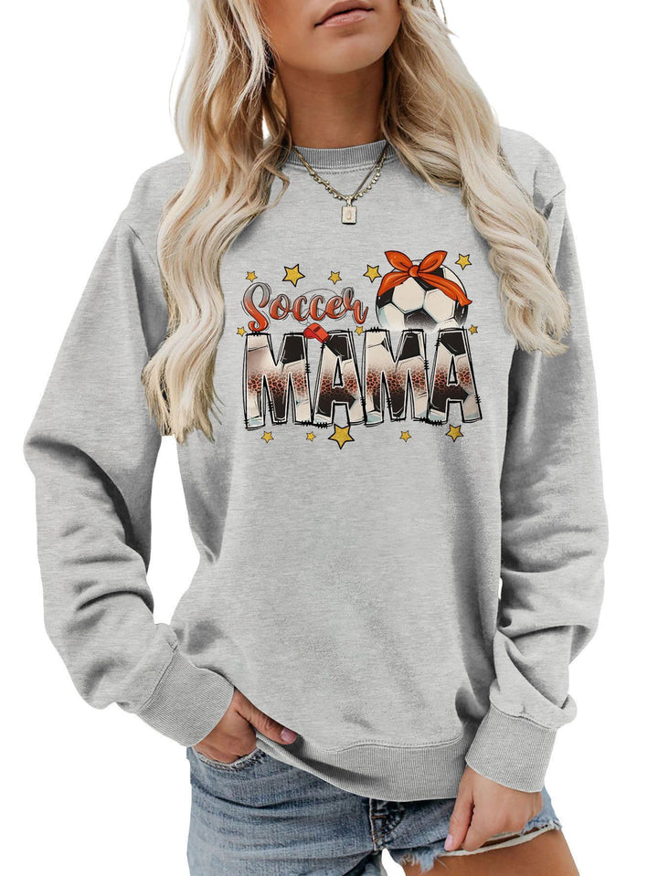 Kvinders sweatshirt med iøjnefaldende "Soccer Mama" print og behagelig pasform Stilla