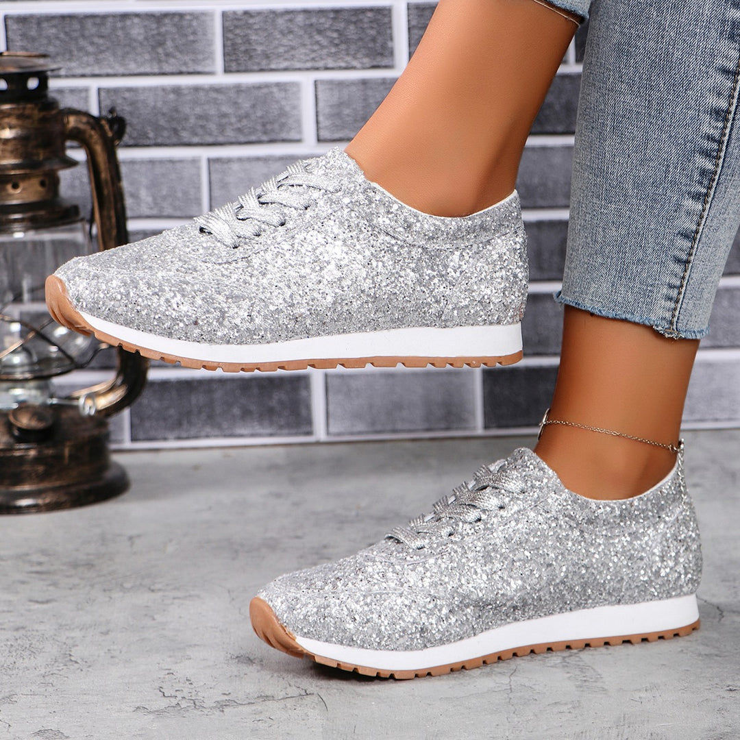 Dame Sneakers med funklende glimmerdesign og skridsikker sål Stilla
