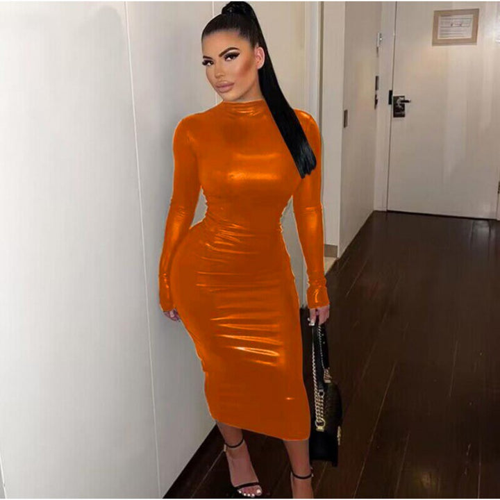 Dame Langærmet Bodycon Midi Kjole Stilla