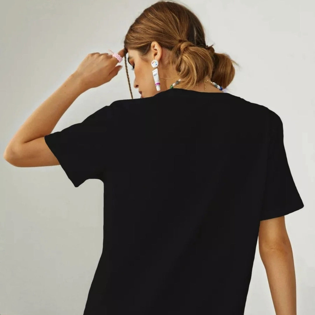 Dame T-shirt med sporty Brooklyn-design og afslappet oversized-snit Stilla