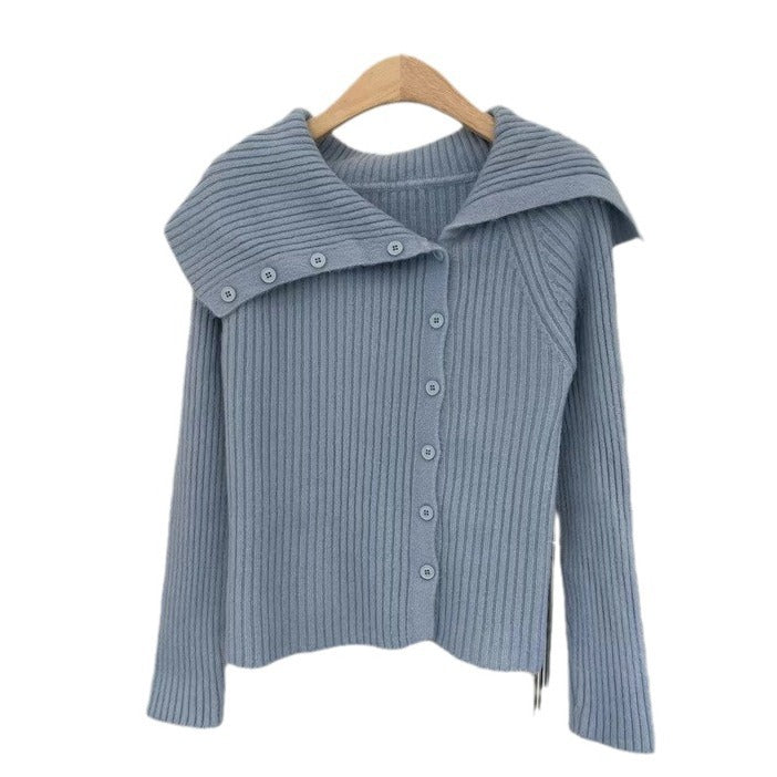 Kvinders cardigan med stilfuld krave og knapdetaljer Stilla