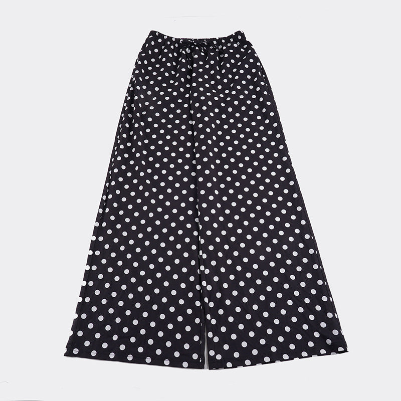Dame Wide Pants in Polka Dot Design Skovae