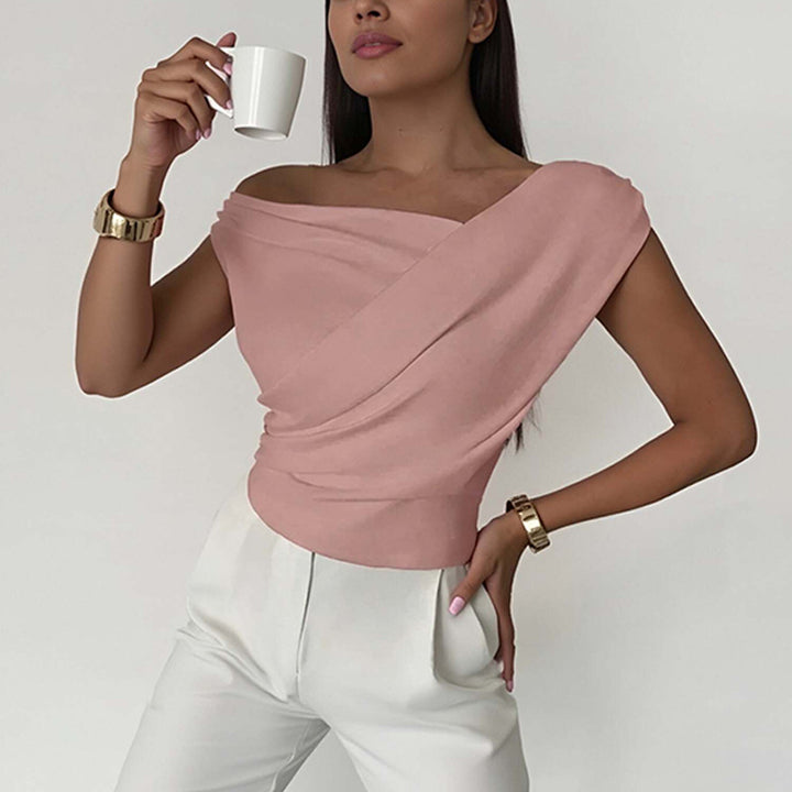 Damer Elegant Top med Wrap Look og en Skær Betoning Stilla