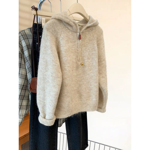 Kvinders hyggelige hoodie med halv lynlås og kengurulomme Stilla