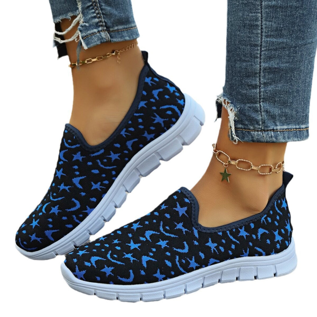 Dame Bekvemme Slip-On Sneakers med elastisk sål og moderigtigt mønster Stilla