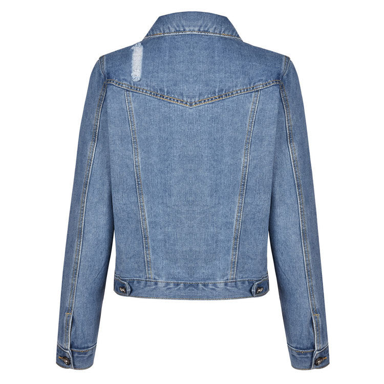 Dame Denim-jakke i afslappet vintage-stil med klassiske detaljer Stilla