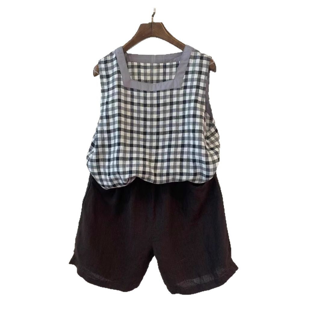 Femme Stilfulde Gingham Ærmeløst Top Stilla
