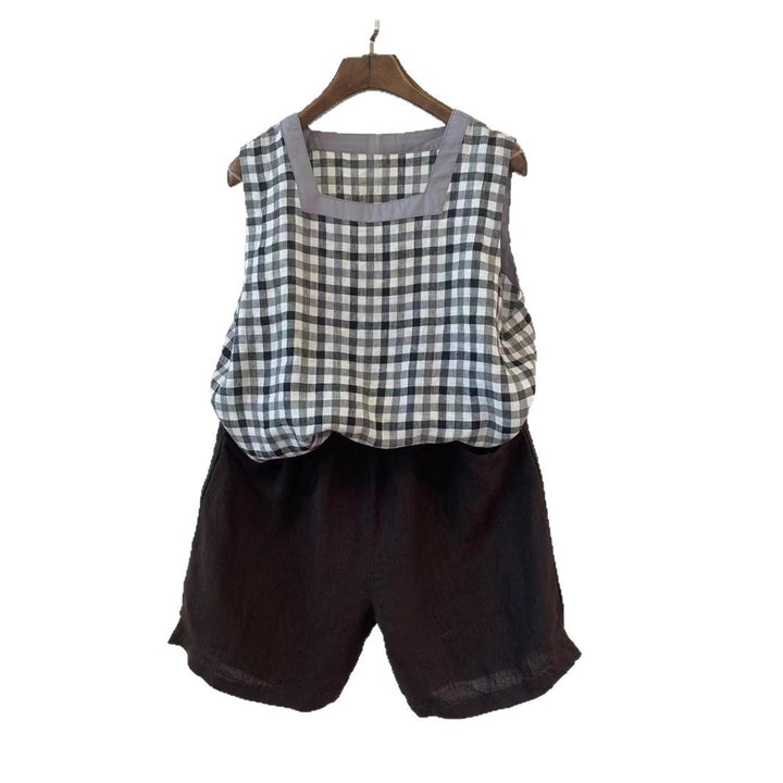 Femme Stilfulde Gingham Ærmeløst Top Stilla
