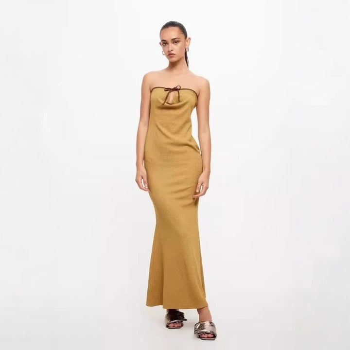 Dame blomsterprint halterneck maxi kjole Stilla