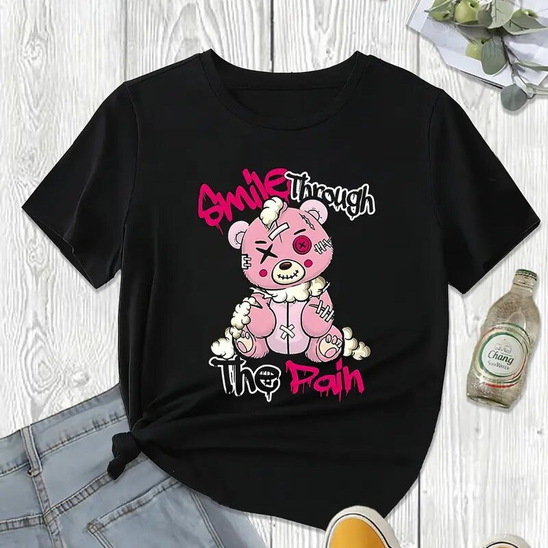 Dame Oversized T-Shirt med iøjnefaldende grafiktryk Stilla