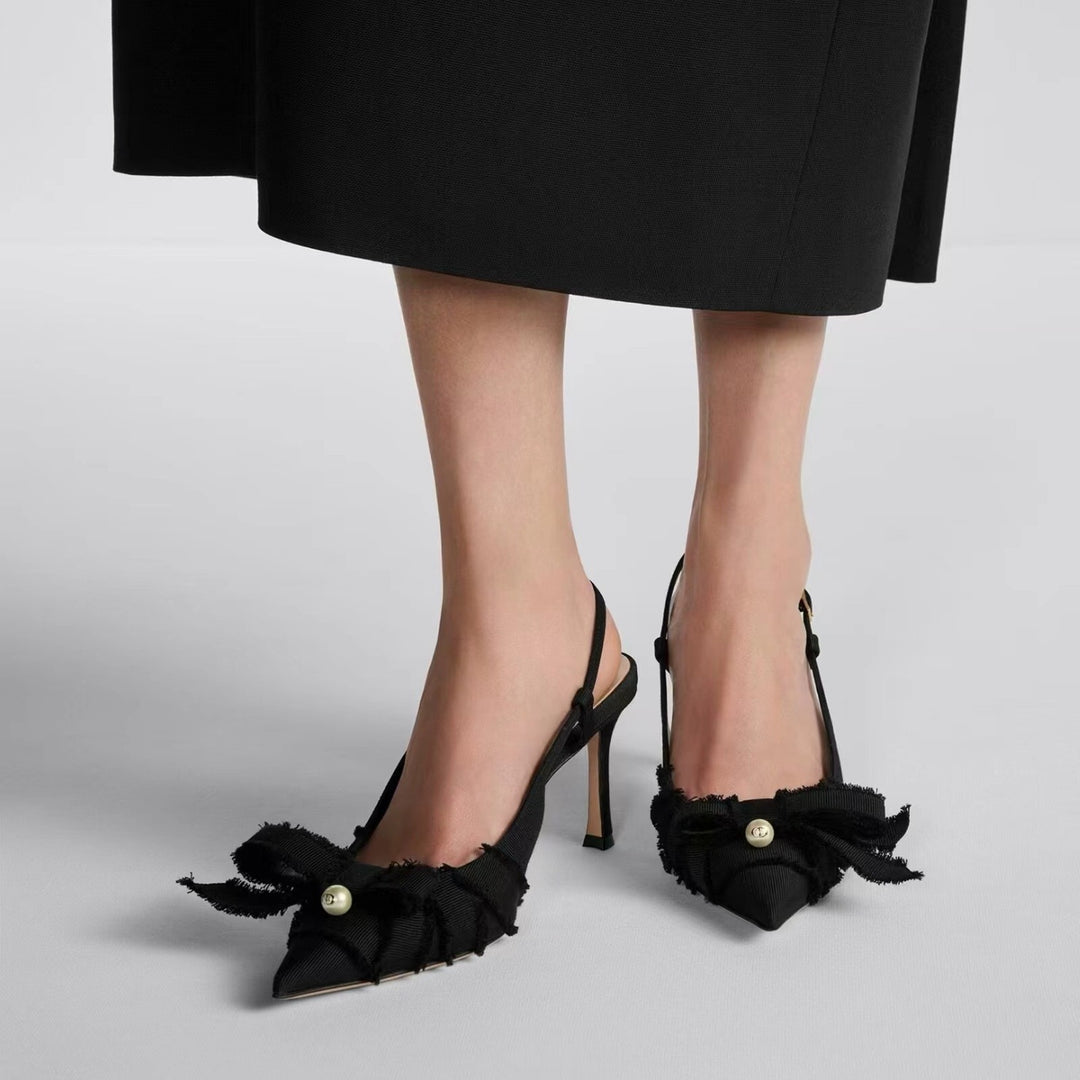 Femme Elegante Slingback Højhælede Sandaler med Flæse Detaljer Stilla
