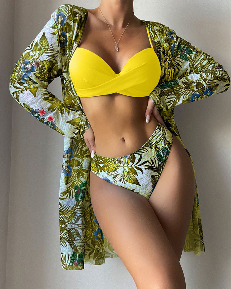 Femme Stilfuld Trykt Bikini- og Cover-Up-Sæt Stilla