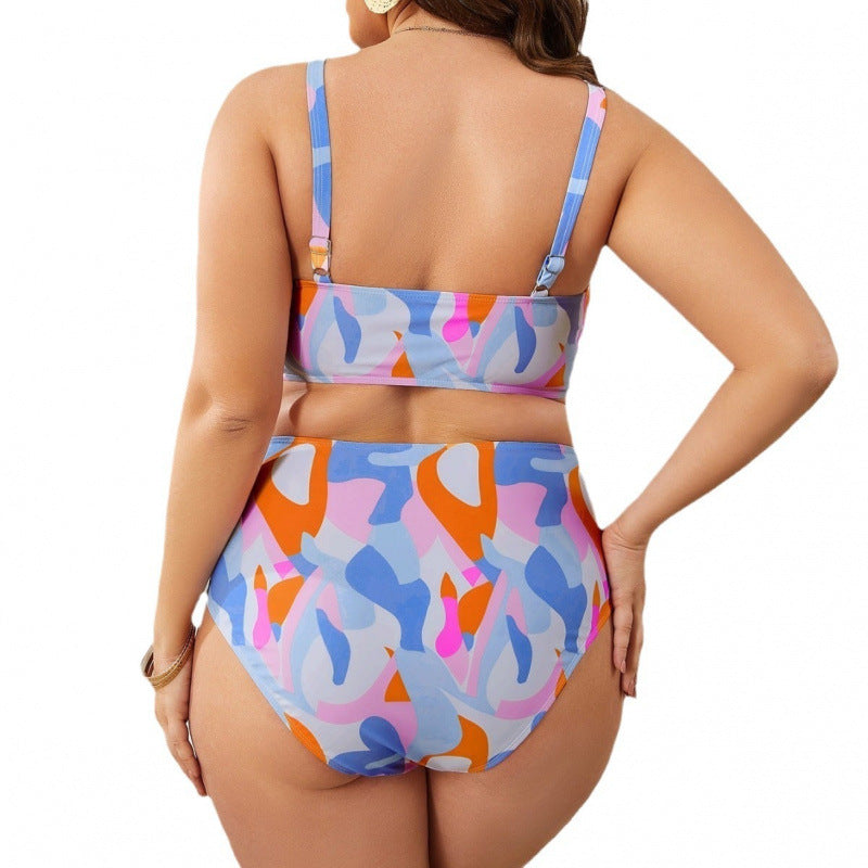 Dame Højskåret Bikini med mod designmønster Skovae