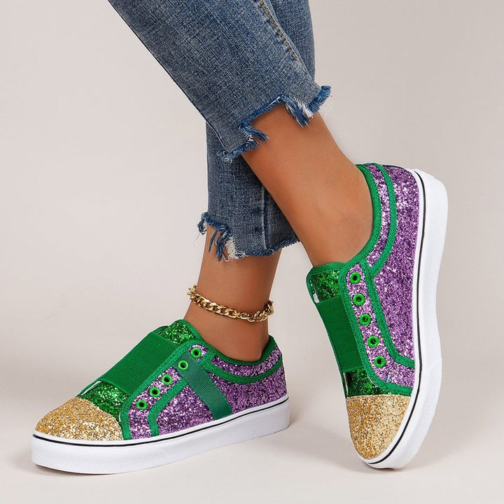 Dame Glitrende Sneakers med elastisk rem og skridsikker sål Stilla