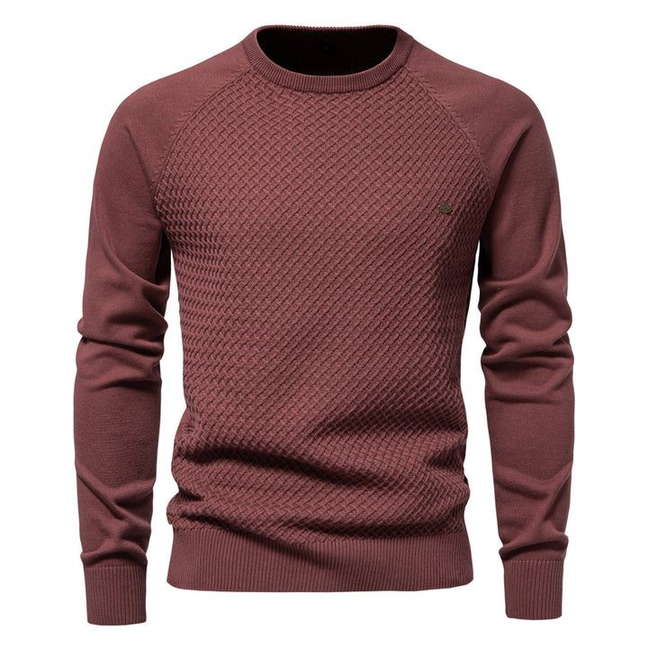 Herrer strukturpullover med moderne vaffelmønster og rund halsudskæring Stilla