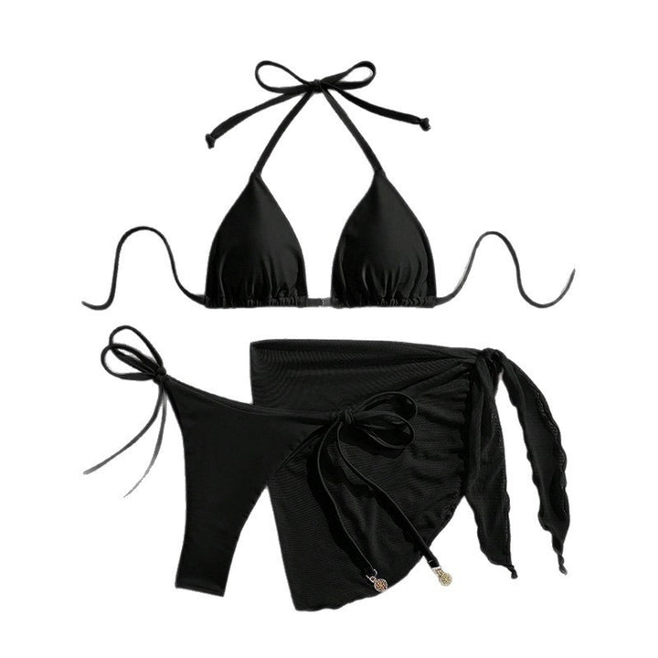 Dame Triangel-bikini med sidelæns indpakket nederdel Skovae