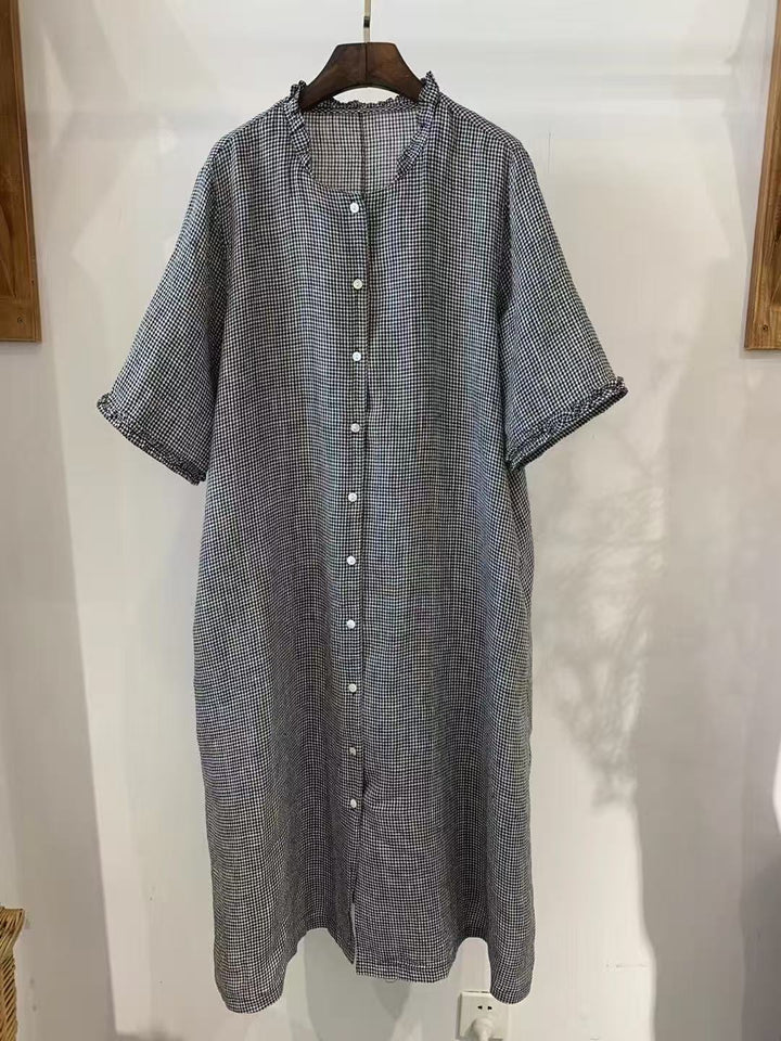 Femme Casual Rutig Midi Kjole Stilla