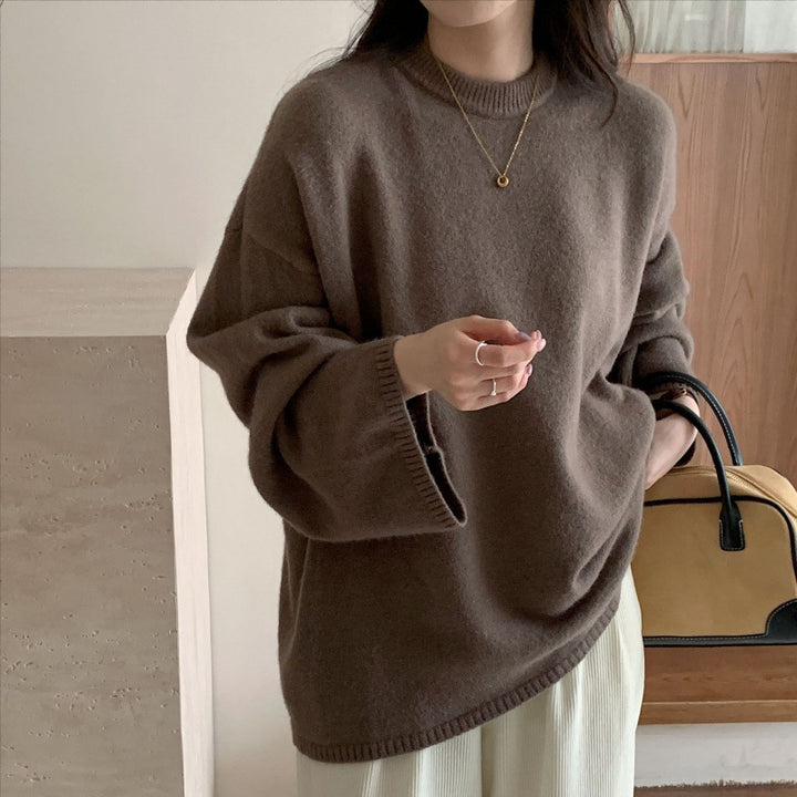 Kvinders oversized strikket sweater med bred skæring og fint materiale Stilla