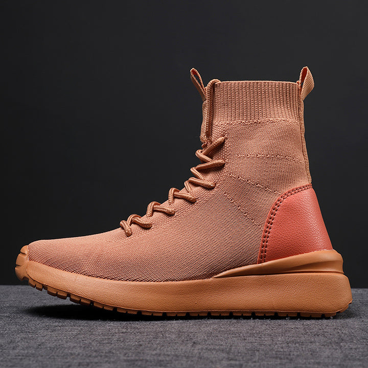 Dame High-Top Sok-Style Sneakers med åndbart strik-overdel Stilla