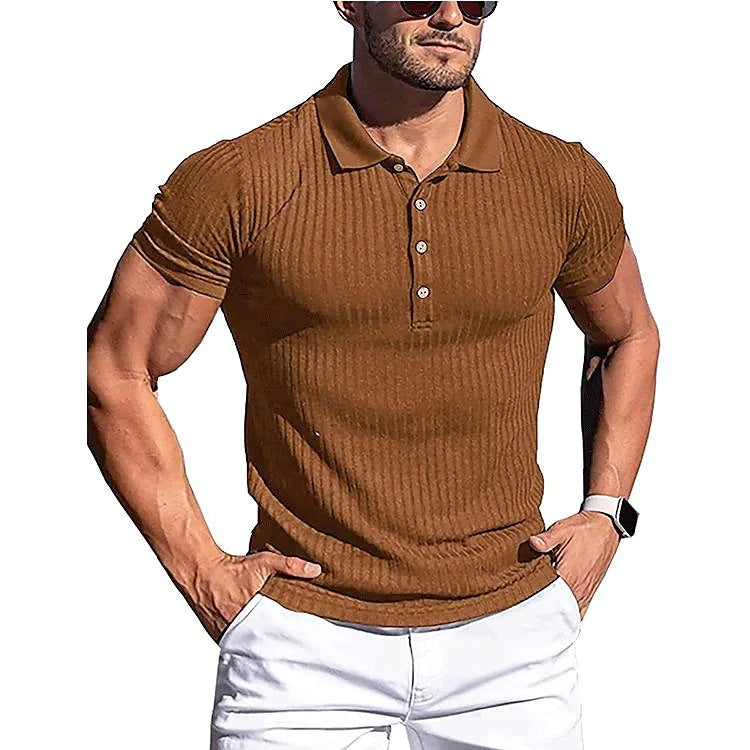 Herrer Struktureret Rib-Polo Casual Stilla