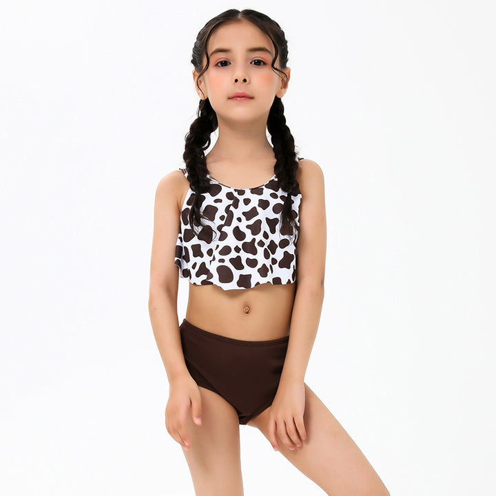 Dame Crop-Bikini-Sæt med moderigtigt leopardmønster og høj talje Stilla