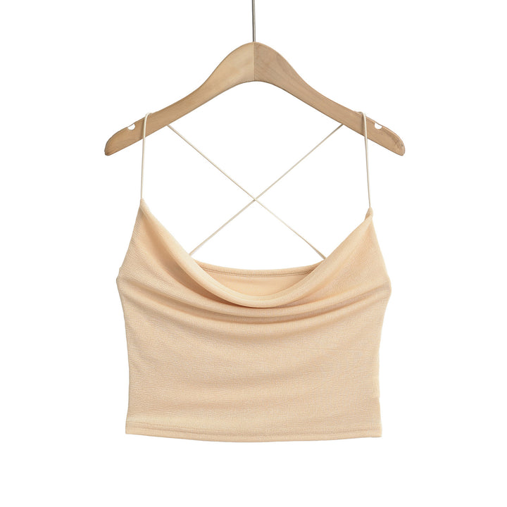 Dame Crop-top med elegant omslagseffekt og åndbare stropper Stilla