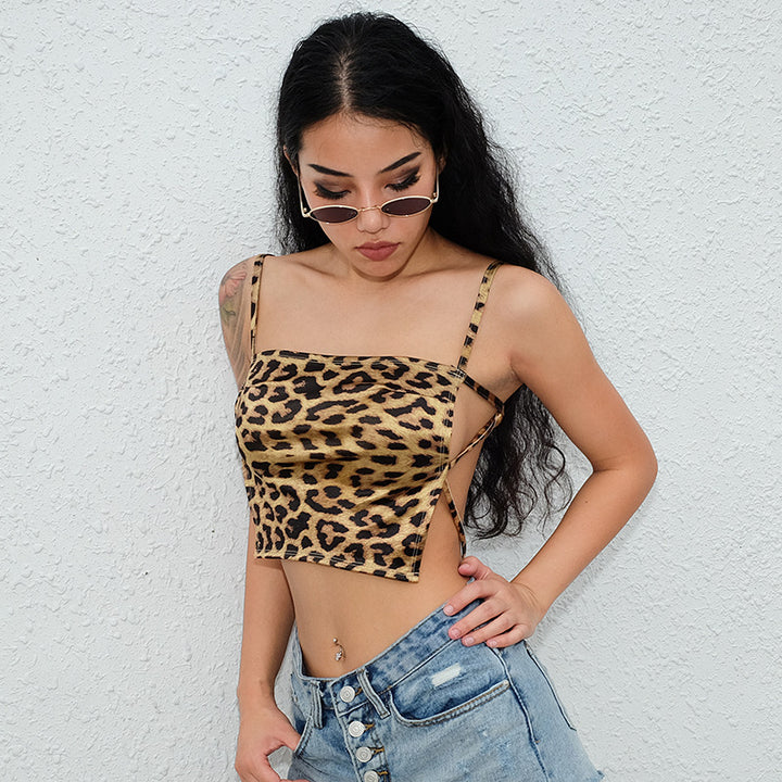 Dame Cropped Tiertryks Tanktop Stilla