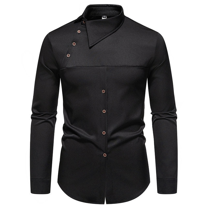 Herrer samtids asymmetrisk Button-Up-Skjorte Stilla