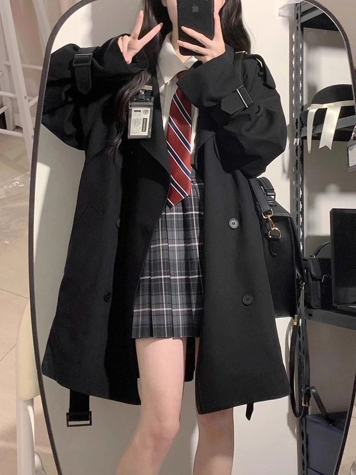 Dame Mode Trench Coat med Oversized Skæring Stilla