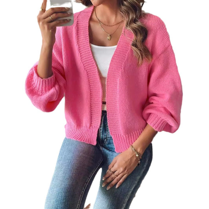 Dame afslappet strik-cardigan med oversized snit og voluminøse ærmer Stilla