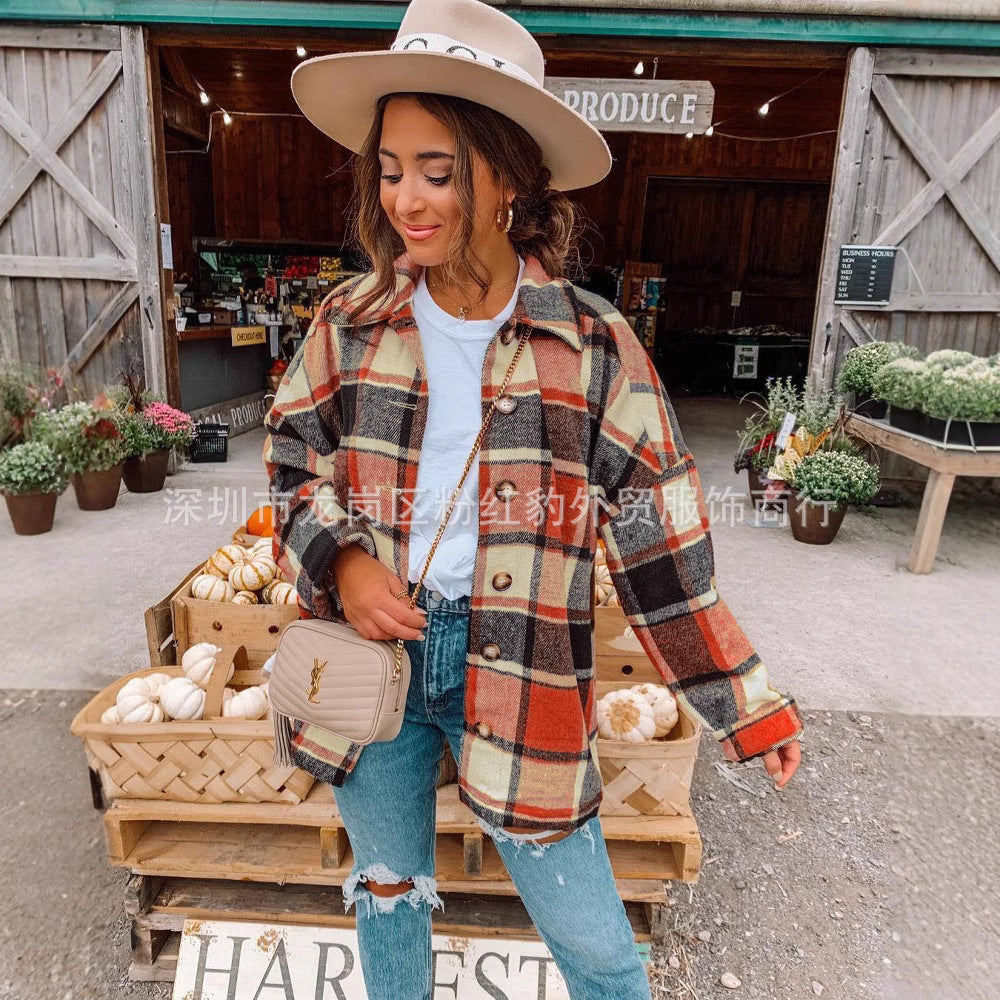 Dame Ternet Overgangsjakke i Casual-Style med store Knapper Stilla
