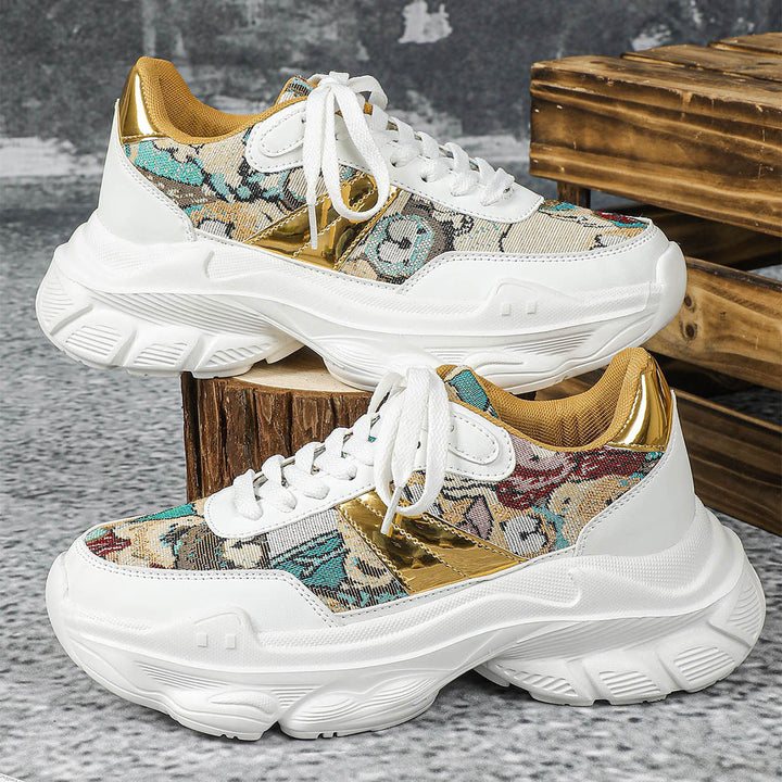 Dame Mode Fritids-sneakers med tekstureret overflade og glitrende accenter Stilla