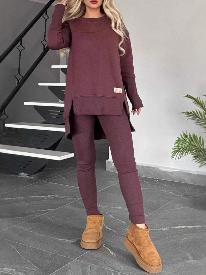 Dame afslappet lounge-sæt med brede sweatshirts og komfortable leggings Stiila