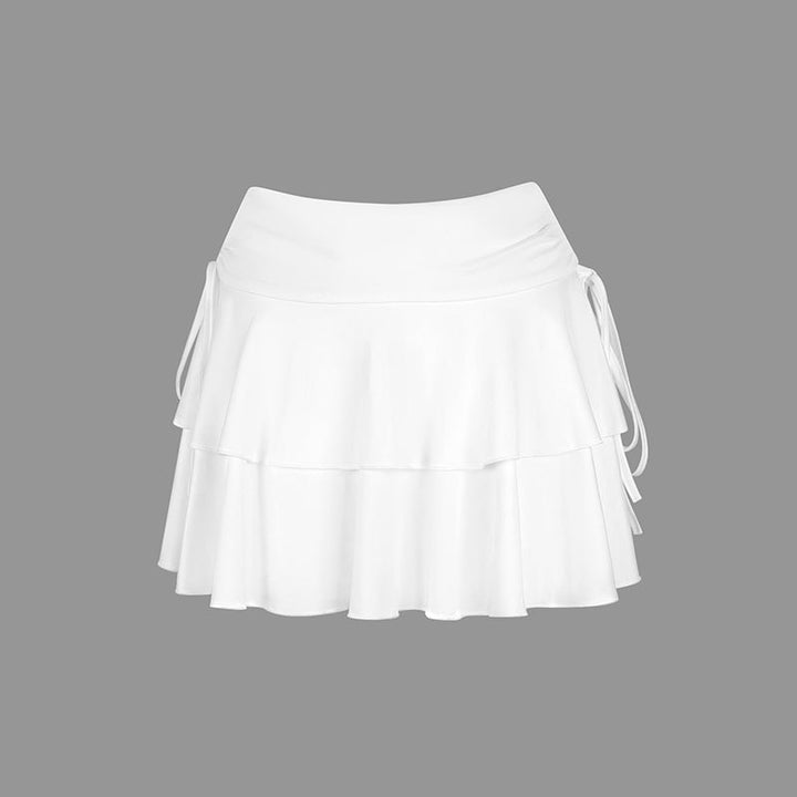 Dame Sporty Tennis Skirt med Flæse Detaljer og Side Snore Skovae