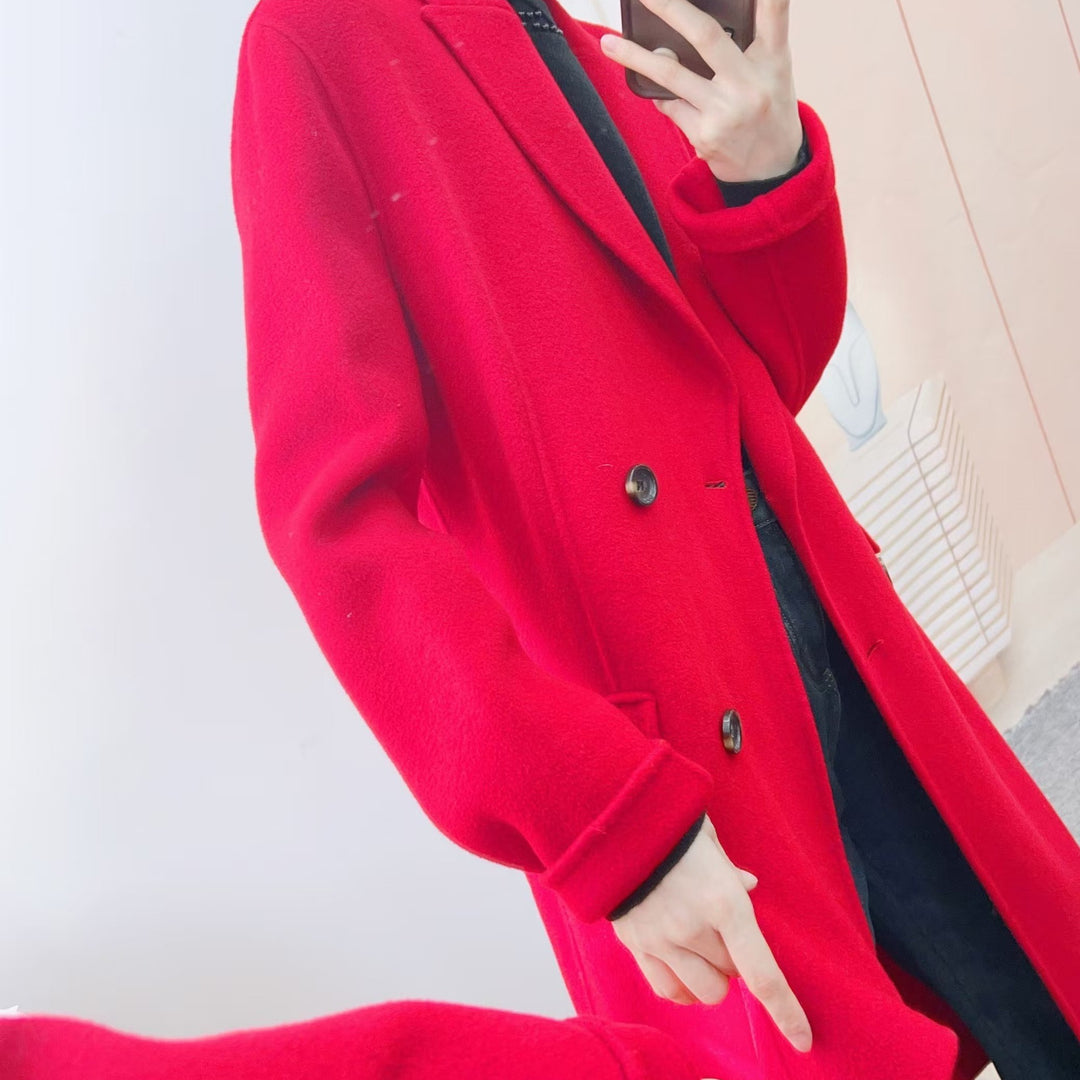 Dame elegant langvarig trenchcoat med dobbelt knaplukning og stilfuld snit Stilla