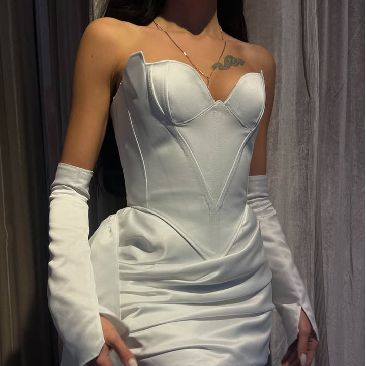 Dame Korsetkjole med elegant Bustier-design og lange ærmer Stilla