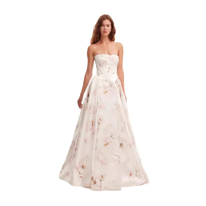 Dame Trachtenkjole med blomsterdesign og bustier-overdel Stilla