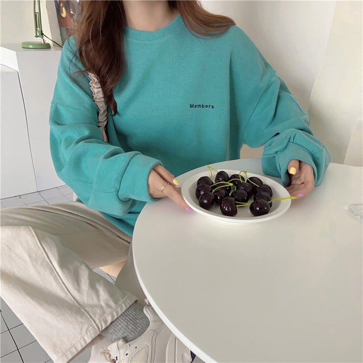 Dame Soft Touch Oversized Sweatshirt med stilfuld skrift Stilla
