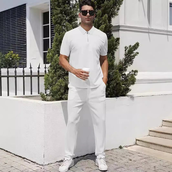 Herrer sporty polo shirt med moderne detaljer Stilla