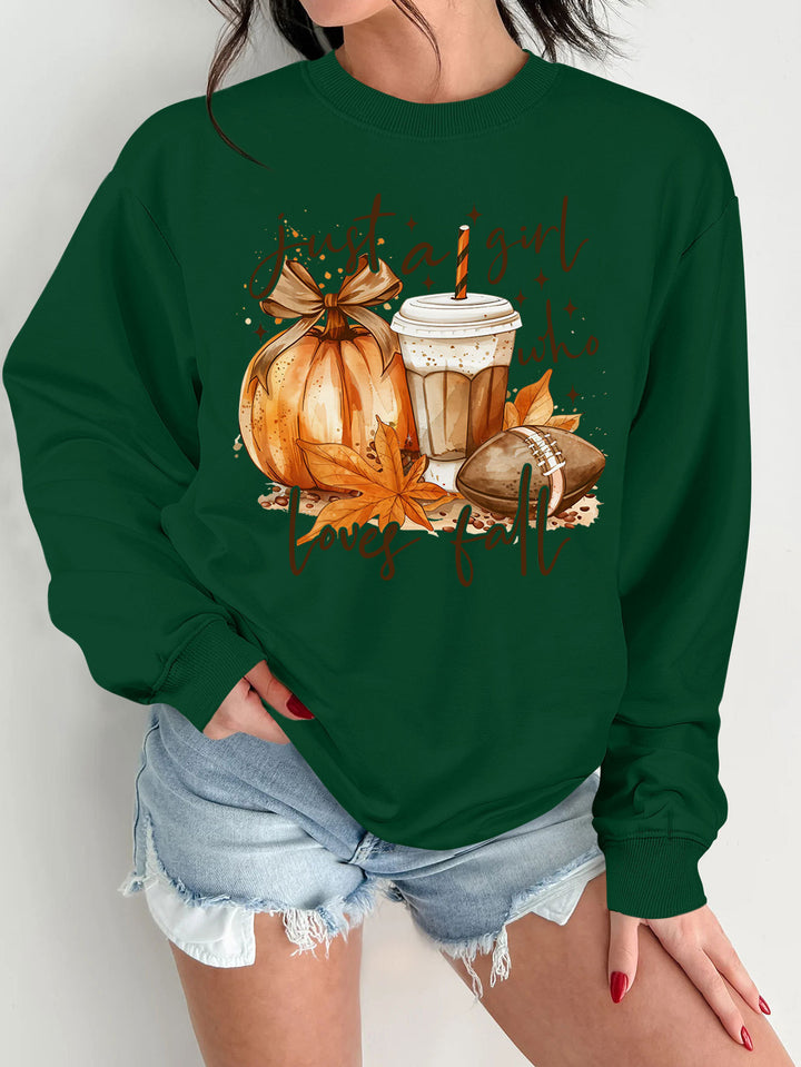 Kvinders sweatshirt med efterårsmotiv og inspirerende print Stilla