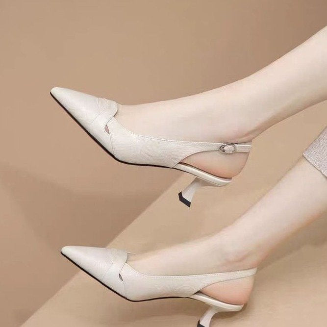 Dame Slingback-pumper med elegant spænde og moderigtigt blokhæle Stilla