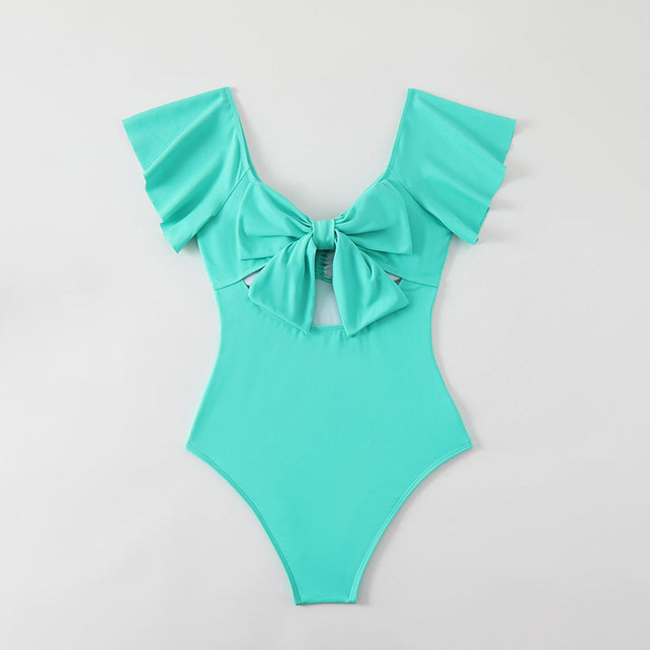 Dame Elegant Énelfræk Badedragt med Ruffles detaljer Skovae