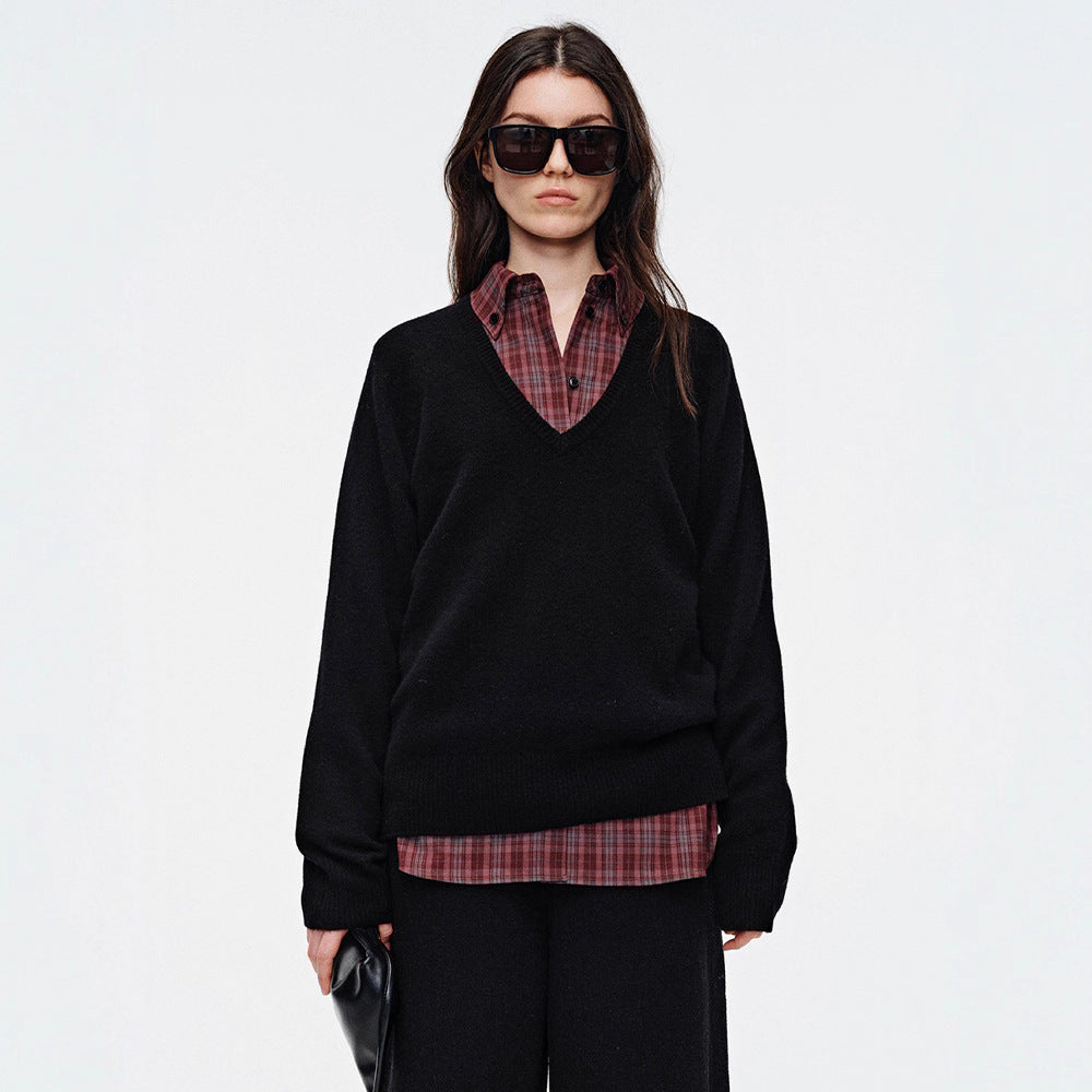 Kvinders hyggelige V-hals sweater Stilla
