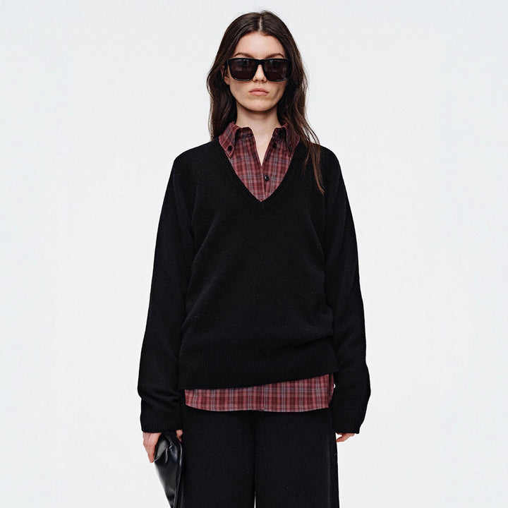 Kvinders hyggelige V-hals sweater Stilla