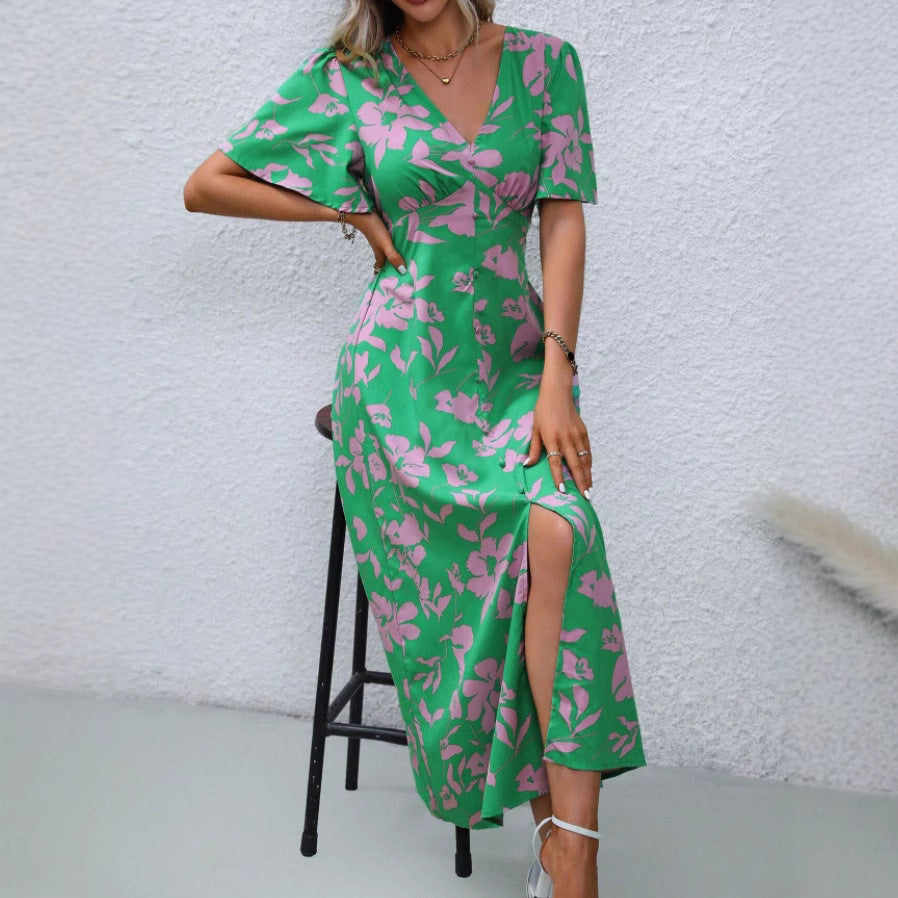 Dame maxikjole med elegant blomsterdesign Stilla