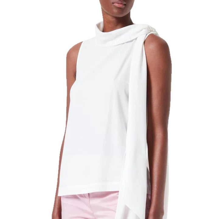 Dame Elegant skåret Top med asymmetrisk sløjfedetalje Stilla