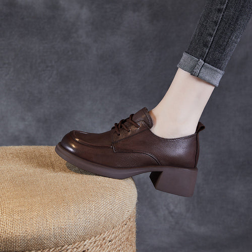 Dame Chunky-heel Snørebånd Oxford-sko med behageligt fodbed Stilla